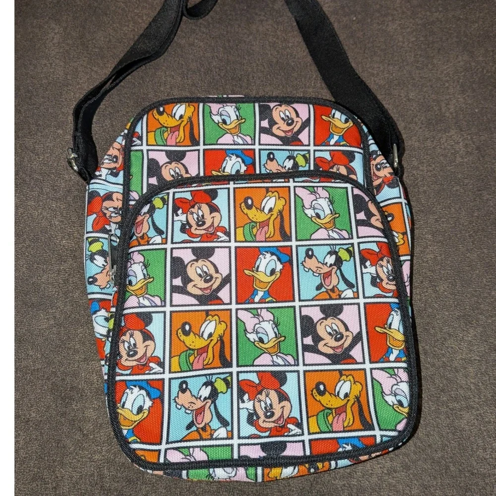 Disney‎ Parks Mickey & Friends Character Canvas Crossbody Bag Multicolor NWOT